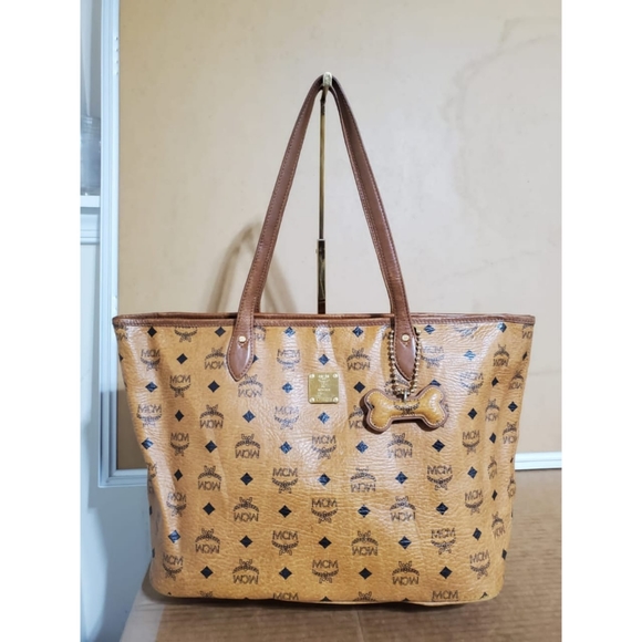 Authentic MCM Cognac Visetos Tote Bag - Picture 10 of 10